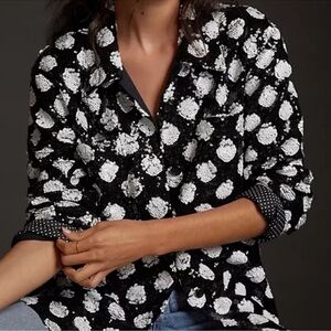 NWT Maeve Sequined Shirt Jacket from Anthropologie Medium